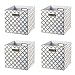 BAIST Foldable Storage Cube Bins 11 x 11 Collapsible Decorative Fabric Storage Cubes Organizer Cubbies Storage Cubes Woven Baskets for Storage, Closet, Food, Toys, Shelf (4-Pack, Gold Circle)