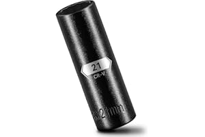 BLACKROBOT 21 mm 12-Point Deep Impact Socket, 1/2 Inch Drive, Metric, Cr-V Steel With Black Manganese Phosphate Coating