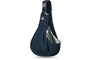 Jekeno Small Dog Sling Cat Carrier Adjustable Strap Hand Free, Pet Puppy Travel Bag Backpack Gifts for Women Men, Gifts for Dog Lovers (Blue)