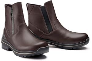 Kerrits Woodstock Waterproof Barn Boot – Durable Leather Women's Barn Work Boots, Wide Footbed, Front Zip, 1" Heel