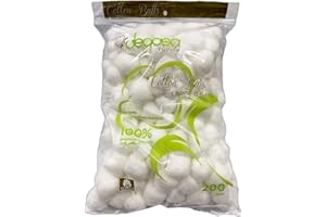 SION BIOTEXT Cotton Balls for Facial Treatments, Nails and Make-Up Removal, Applying Tonics & Cleansers, Multi-Purpose Soft Natural Cotton Balls (Large 200 Count)