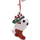 Kurt Adler Christmas Soccer Stocking Ornament, Resin