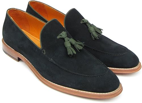 Amazon ポール Parkmanメンズタッセルローファーグリーンスエード靴 カラー グリーン ローファー スリッポン