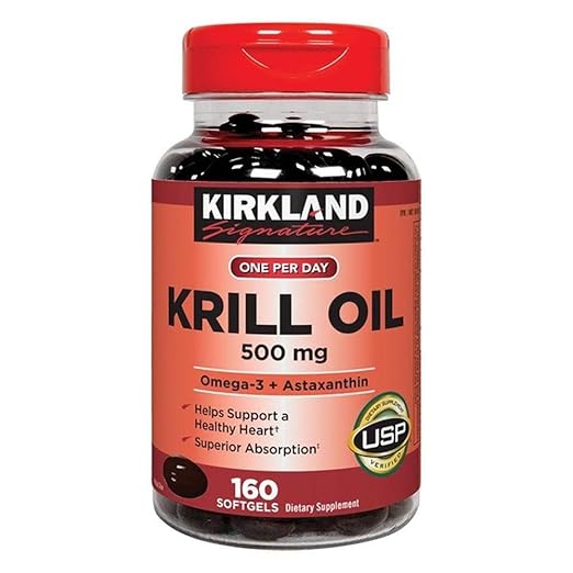 Kirkland Signature Krill Oil 500 mg., 160 Softgels Amazon.in Health