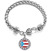 Inspired Silver - Silver Circle Charm Bracelet with Cubic Zirconia Jewelry