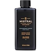 Mistral Cedarwood Marine Men's Body Wash &amp; Shampoo for Men, 13.5 oz | 2-in-1 Natural Shower Gel, SLS, Paraben &amp; Phthalate Free, Natural Men's Body Wash, Moisturizing Bath Gel, Made in France