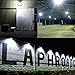 FAISHILAN 2 Pack 60W LED Flood Light Outdoor IP66 Waterproof with US-3 Plug & Switch 5000Lm for Garage, Garden, Yard