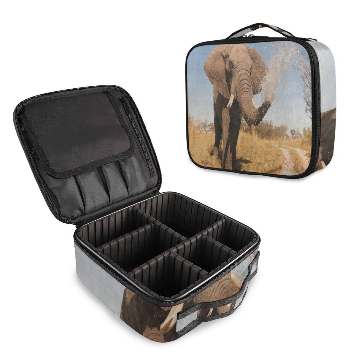 Best Makeup Train Case Fortech Portable Travel Makeup Cosmetic Bag