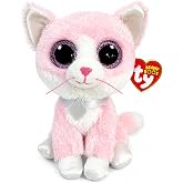 TY 2007516 Fiona Cat Beanie Boo Pink Stuffed Animal, Multicoloured, 3.1 x 2.75 x 5.51 Centimeters