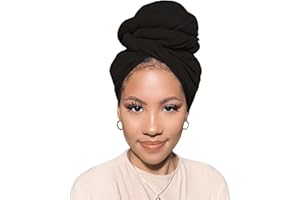 PWEOUKE Head Wraps for Black Women African Head Wrap Lightweight for Women Long Plain Turban Hair Scarf Scarves
