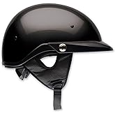 BELL Pit Boss Motorcycle Half Helmet - Black, Medium | Low profile motorcycle half helmet with proprietary aramid, carbon fiber, and fiberglass shell for lightweight strength