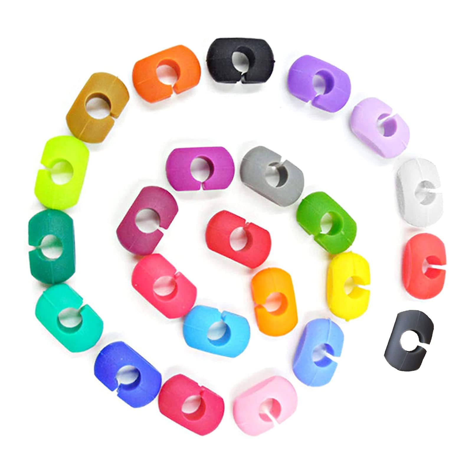 24 pieces wine markers, drinking markers, glass markers, silicone, reusable wine label, quickly identify your drinks and wine glasses, for wine glasses, cocktail glasses, martini glasses