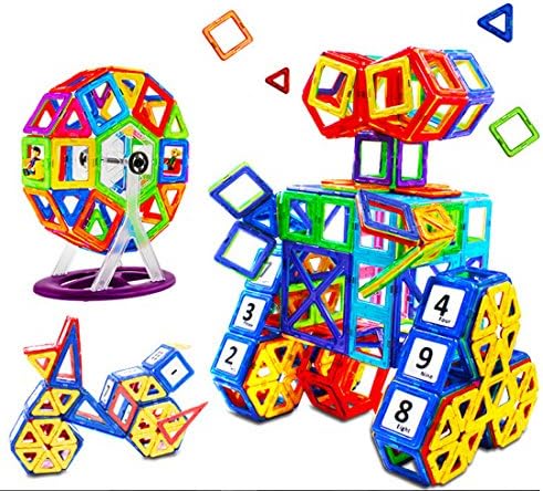 San Hojas Magmagic Building Block Magnetic Toys, 95 Pieces Starter Inspire Kit, Preschool Skills Educational Game Construction Stacking Sets