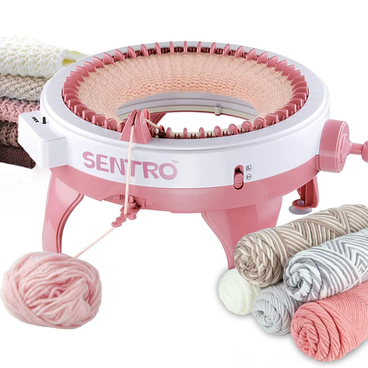 Photo 1 of Sentro Knitting Machine, 48 Needles Knitting Loom Machine with Row Counter, Knitting Board Rotating Double Knit Loom Machine Kit
