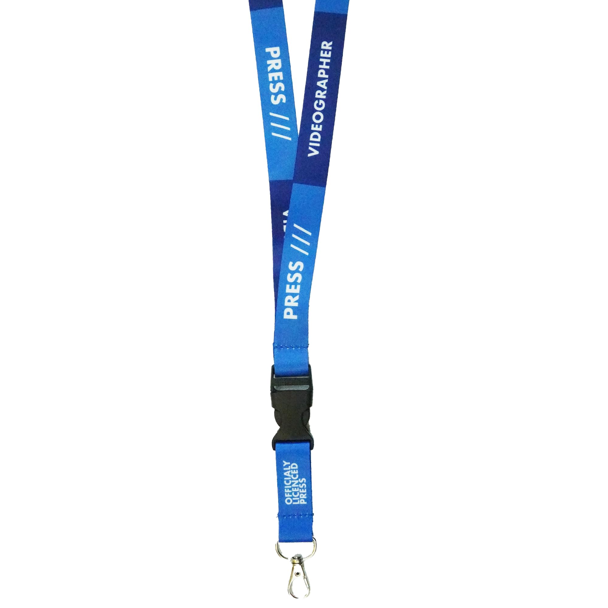 Panda Loco Offiical Press Lanyard with Detachable Clip, Blue and Navy (VIDEOGRAPHER)