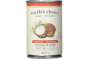 Earth's Choice - Organic Coconut Milk Superior (17% Fat), Gluten Free, Dairy Free, Lactose Free, Kosher, 400ml Single Can