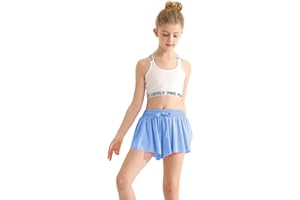 EQSJIU Girls Athletic Flowy Shorts with Spandex Liner 2-in-1 Kids Butterfly Short for Running,Sports,Fitness,Tennis