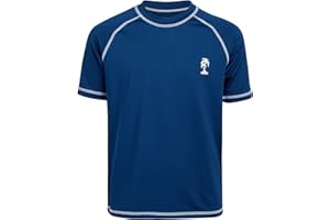 iXtreme Boys' Swim Shirt - Breathable Quick Drying UPF 50+ Sun Protection Short Sleeve Rash Guard for Boys (12M-18)