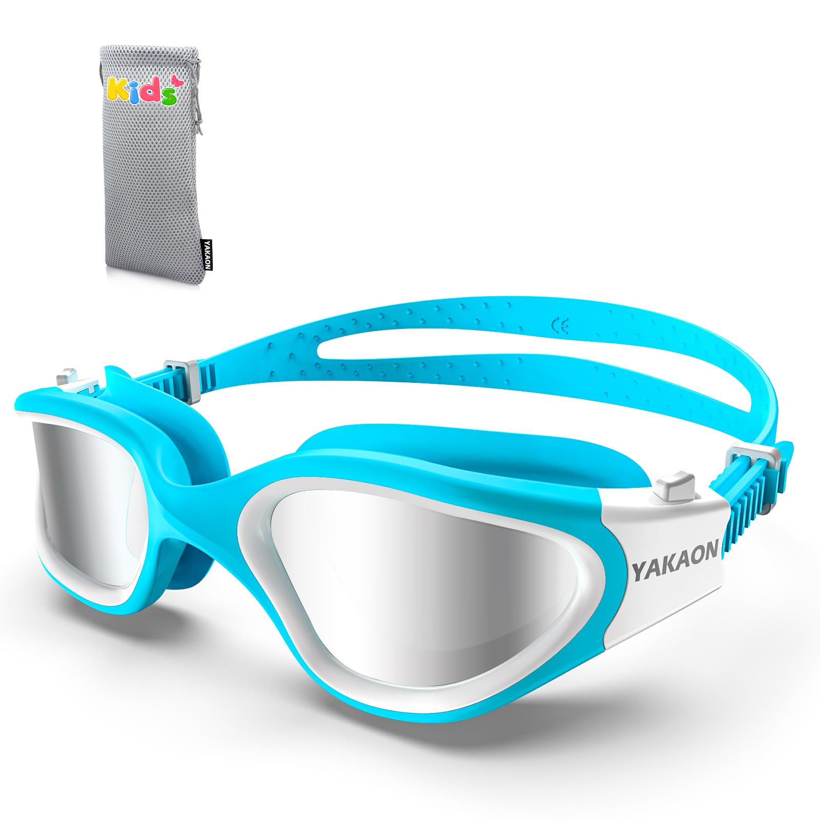 YAKAON Kids Swim Goggles, G1Mini Comfortable Polarized Anti-Fog Swimming Goggles for Age 6-14