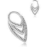 Maxbott 16G Septum Ring 8mm Hinged Segment Ring Hoop Daith Rook Conch Helix Tragus Nose Rings Surgical Steel Septum Clickers Ear Piercings Jewelry