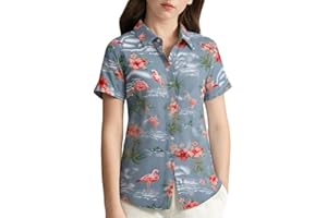 SSLR Big Girls Hawaiian Shirt Beach Tropical Summer Casual Short Sleeve Button Down Shirt