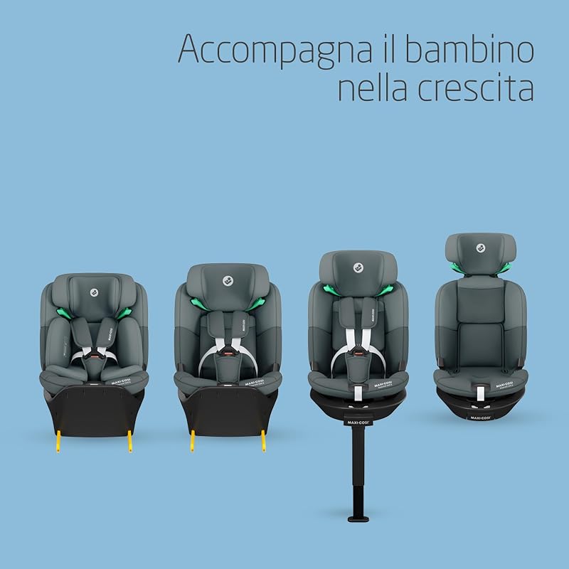 Emerald 360 S i-Size, Seggiolino auto girevole 360, 0-12 anni (40-150 cm), Seggiolino auto neonato, 4 posizioni reclinate, Protezione dagli impatti laterali G-CELL, Tonal Graphite