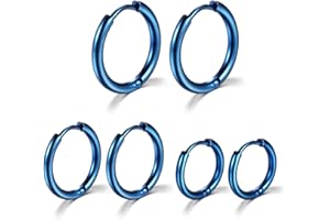 VISHOCA Surgical Stainless Steel Hoop Earrings 8mm/10mm/12mm Small Huggie Hoop Earrings for Women and Men