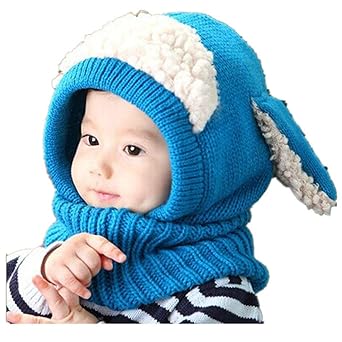 Angel ZYJ Unisex Baby Mütze, Strickmütze Warm Wintermütze, Earflap Hut Kappe Schnee Hut, Schlupfmütze Schalmütze Hündchen