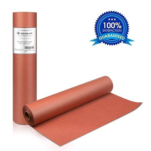 Pink Kraft Butcher Paper Roll 18" x 2100" (175 ft) Food