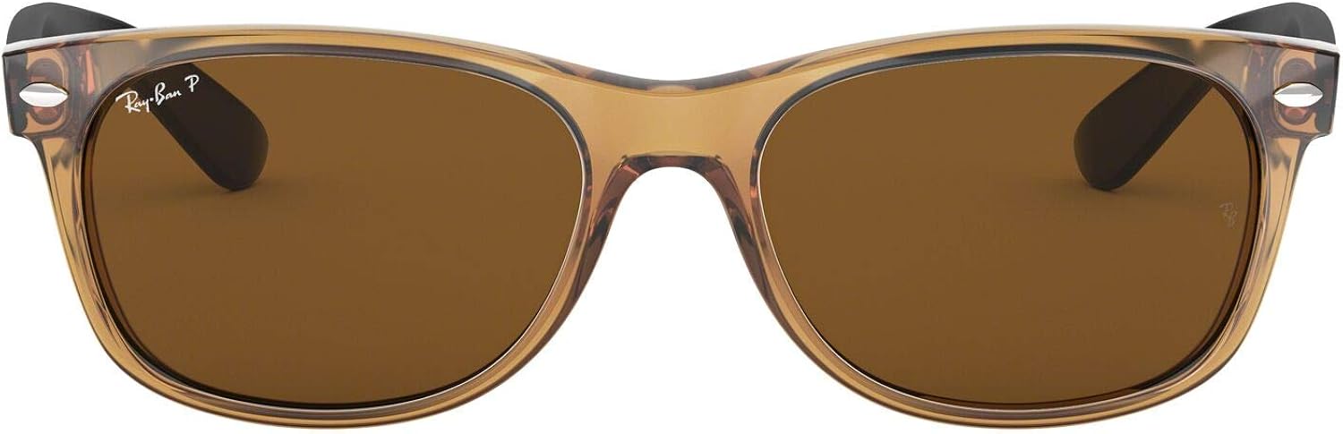 Ray-Ban RB2132 New Wayfarer Sunglasses, Honey/Polarized Crystal Brown, 55 mm: Shoes