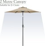 Christow Tilting Garden Parasol Umbrella UV Protective Polyester Canopy with view 3