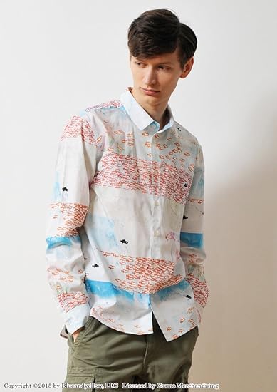 Amazon グラニフ Graniph レオレオニ 長袖 シャツ B スイミー ボーダー ホワイト L シャツ 通販