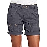Flamingals Women's Cargo Shorts Trendy Low Waist Summer Hiking Shorts with Flat Pocket