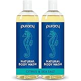 Puracy Natural Body Wash – Citrus & Sea Salt – The Purest Bodywash for Men and Women - Moisturizing, Antibacterial Shower Gel