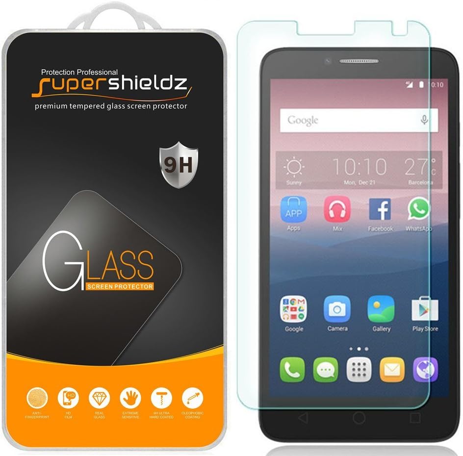 Supershieldz (2 Pack) for Alcatel Onetouch Flint Tempered Glass Screen Protector, Anti Scratch, Bubble Free