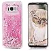 YOKIRIN Galaxy S8 Case, Clear Glitter Bling Sparkly Clear Liquid Cover Shockproof Flexible Silicone Cover Shiny Drop Protection Bumper Soft TPU Shell Protective Case for Samsung Galaxy S8, Pink