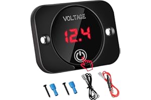 Linkstyle Voltmeter 12V 24V, Digital Voltage Gauge 12V, Waterproof Volt Meter Gauge, DC Voltage Display, Battery Capacity Vol