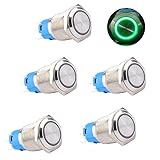 DMWD 5Pcs 19mm Latching Push Button Switch 12V 24V