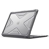 Fintie Case for MacBook Air 13 Inch A2337 (M1) / A2179 / A1932 (2018-2021 2022 Release) - Heavy Duty Hard Shell Cover with TPU Bumper for MacBook Air 13 Retina Display with Touch ID, Gray