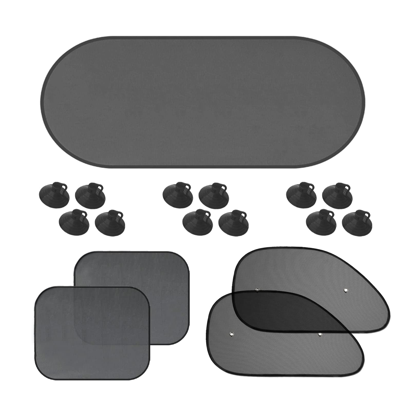 Photo 1 of 5Pack Set Car Window Shade, Auto Sun Shades for Side and Rear Window, Protection from Sun UV Rays & Heat, Sun Shade with Suction Cup Universal for Most Cars