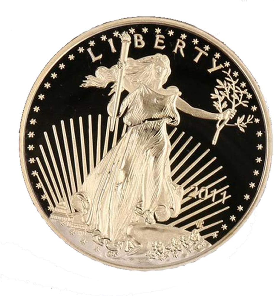 homker Statue of Liberty Eagle Badge, Titanium Commemorative Coin,Gold,1.6"