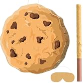 Pasimy Cookie Pi&ntilde;ata with Blindfold and Stick Sweet Chocolate Chip Cookie Pi&ntilde;ata for Milk and Cookies One Sweet Boy Birthday Baby Shower Halloween Party Decorations Game Supplies, 12.20 x 12.20 Inch