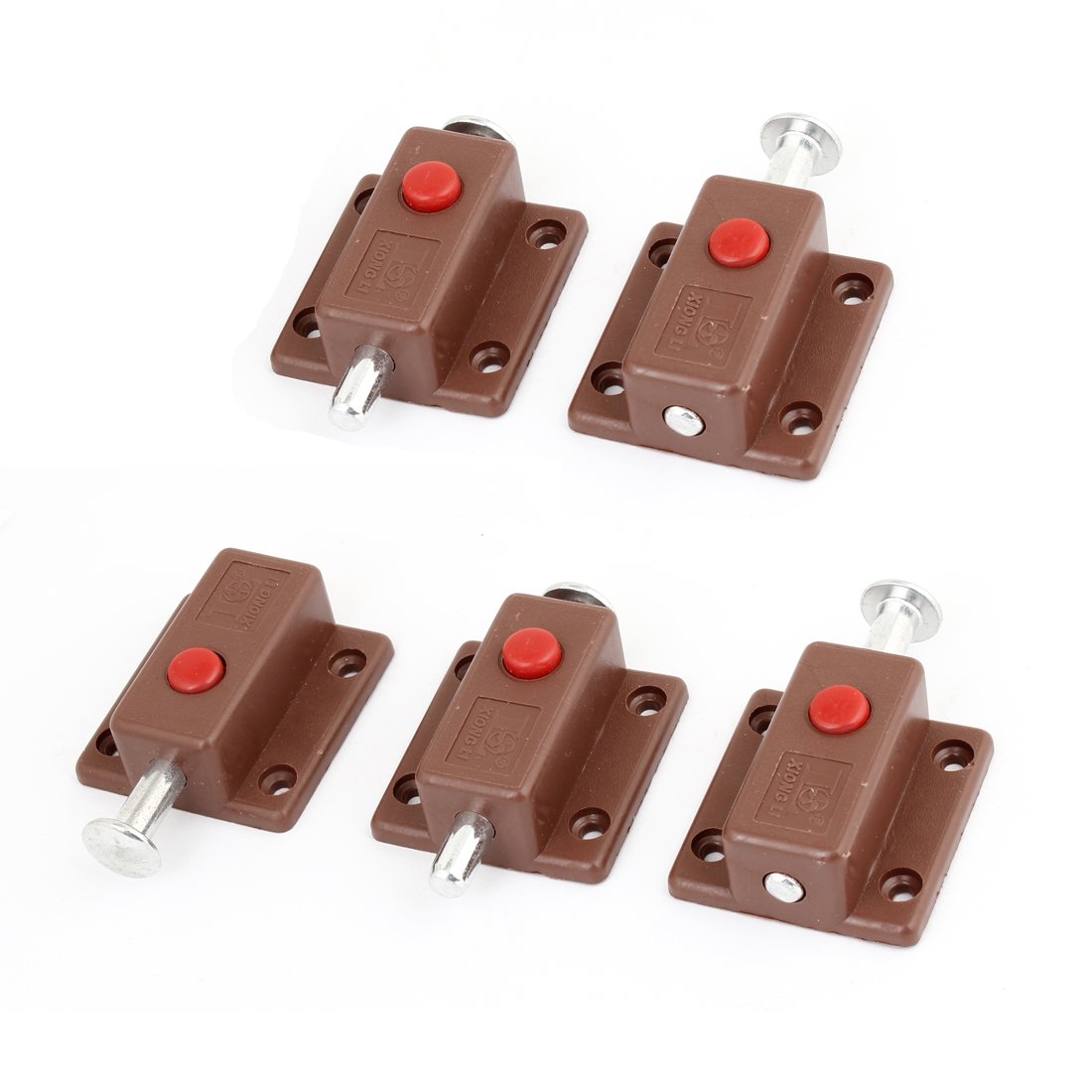Sourcingmap 5PCS Door Window Drawer Automatic Press Padlock Clasp Bolt 2.1" Long