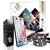 4pc Multi-Color RGB LED Strip Kit, 12-inch Pre-Cut Accent Light Strips for TV Home Theater Backlight and Kitchen Under Cabinet Lighting, Waterproof Silicone, 3M Tape, Power Adaptor
