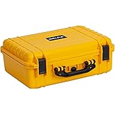 MEIJIA Portable Waterproof Hard Camera Case, Dry Case with Customizable Fit Foam, Protection for camera, drones,telescopes,18.5 x14.06x6.93inches(Yellow)