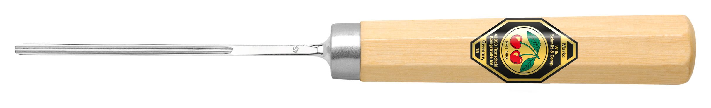 Kirschen 3247004 11 Cut Straight Chip Carving Tool with Handle, Beige/Silver, 4 mm