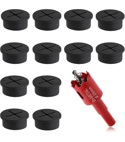 4 Pasacables De Goma Flexible De 30 Mm Para Escritorio,color Negro