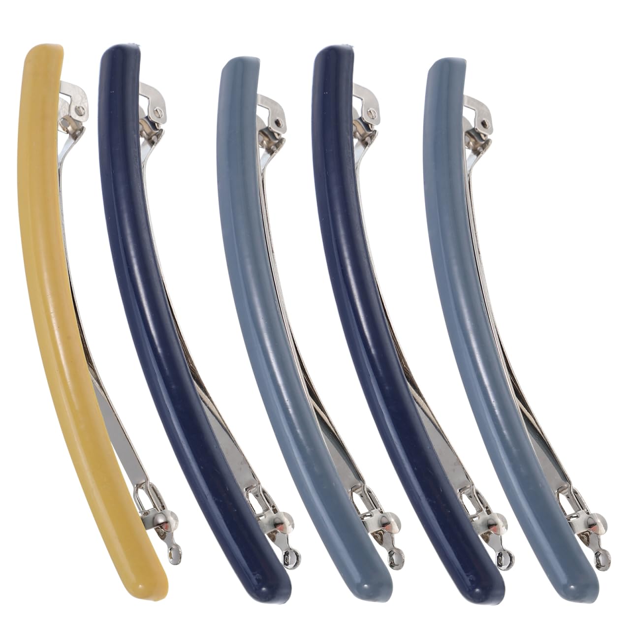 Lurrose 5pcs French Hair Clip Tortoiseshell Hair Clips Fashion Hair Pin Automatic Clasp for Women Girls (Random Colour)