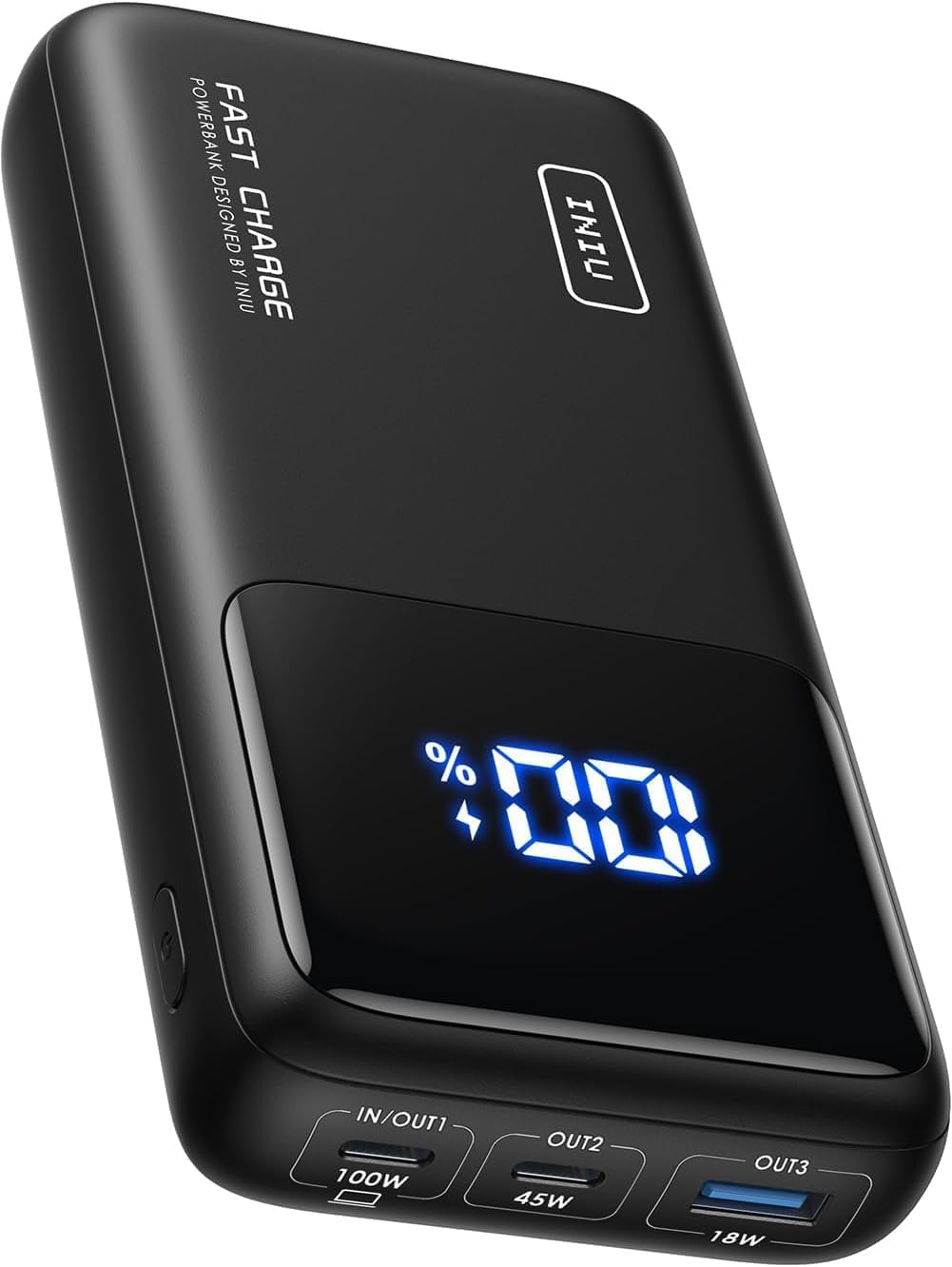 INIU 25000mAh Laptop Power Bank, Kompakt 100W Schnellladung mit USB C Kabel