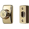 Ideal Security Keyed Deadbolt for Storm and Screen Doors, Bright Brass (2-Piece Set)